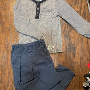 Blue Khaki Pants and Long Sleeve T Shirt